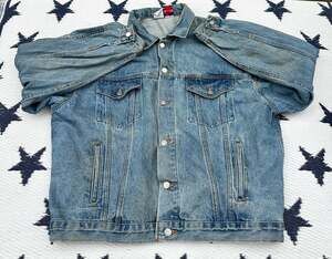 Vintage Ford Racing Embroidered Denim Trucker Jacket Made in USA